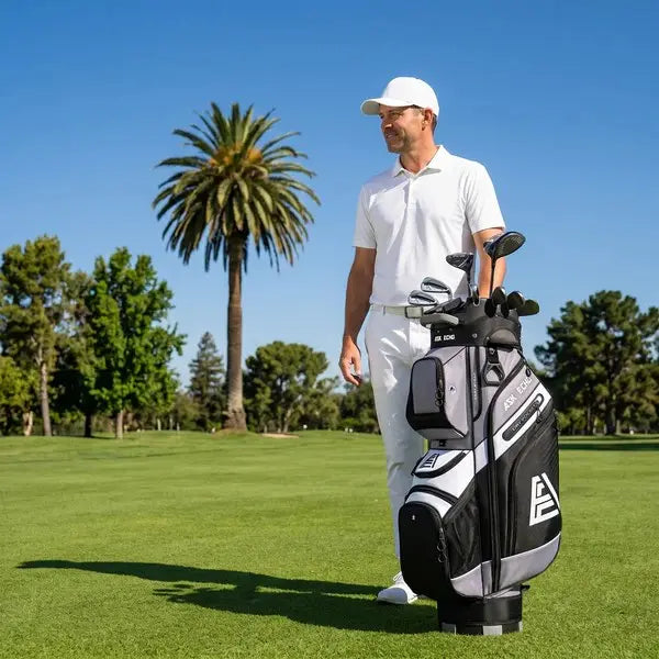 Ask Echo T-Lock 14-Way Golf Cart Bag with Full-Length Dividers & Large Cooler